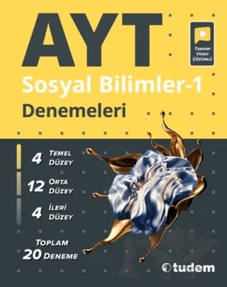 AYT Sosyal Bilimler-1 Denemeleri – Tudem Yayınları - Bayilik kitap kapağı