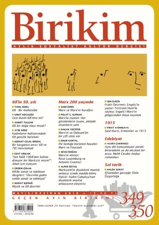 Birikim Aylık Sosyalist Kültür Dergisi Sayı: 349 - 350 Mayıs /Haziran 2018 – Birikim Yayınları kitap kapağı