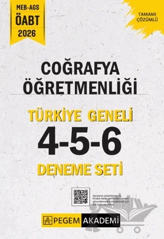 2026 MEB AGS ÖABT Coğrafya Öğretmenliği Tamamı Çözümlü Türkiye Geneli 4-5-6 (3'lü Deneme Seti) – Kolektif – Pegem Akademi Yayıncılık kitap kapağı