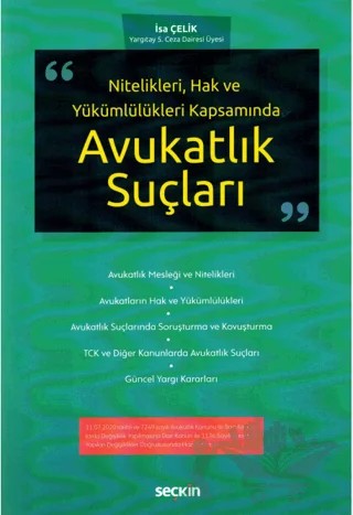 Avukatlık Suçları – İsa Çelik – Seçkin Yayıncılık kitap kapağı