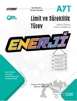YKS AYT Enerji Limit ve Süreklilik Konu Özetli Soru Fasikülü – Hüseyin Buğdayoğlu, Serhan Serdar – Palme Yayınları kitap kapağı