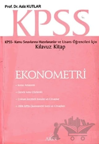 KPSS Ekonometri (Kılavuz Kitap) – Aziz Kutlar – Arın Yayınları kitap kapağı