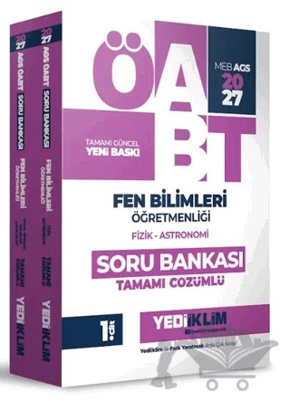 2027 MEB AGS ÖABT Fen Bilimleri Öğretmenliği Tamamı Çözümlü Soru Bankası (2 Cilt) – Kolektif – Yediiklim Yayınları kitap kapağı