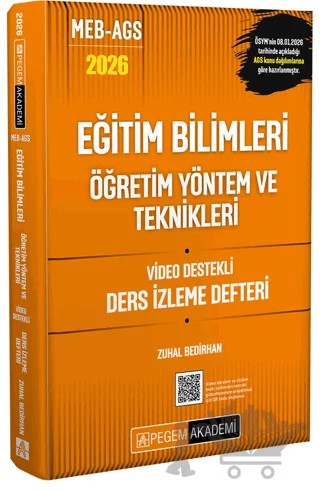 2026 MEB AGS Eğitim Bilimleri Öğretim Yöntem ve Teknikleri Video Destekli Ders İzleme Defteri – Kolektif – Pegem Akademi Yayıncılık kitap kapağı