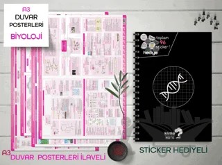TYT Kareli Biyoloji Okul Defteri Konu Anlatımlı 4 Büyük Poster ve 96 Sticker Hediye 9-10-11-12.Sınıfa Uygun – Kolektif – Kime Note kitap kapağı
