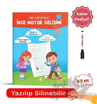 Yaz Sil 100 Etkinlikte İnce Motor Gelişimi – Kolektif – Dikkat Atölyesi Yayınları kitap kapağı
