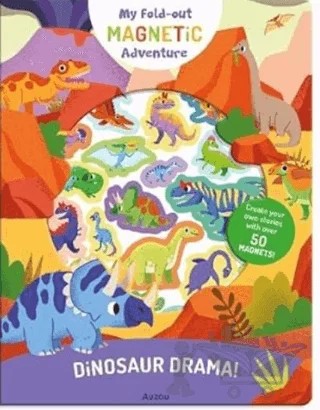 My Fold-Out Magnetic Adventure: Dinosaur Drama – Kolektif – Auzou Books kitap kapağı