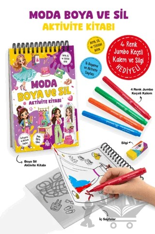 Moda – Boya ve Sil Aktivite Kitabı – Sibel Erdal – Bigkids Yayınları kitap kapağı