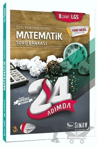 8. Sınıf LGS 24 Adımda Matematik Soru Bankası – Kolektif – Sınav Yayınları kitap kapağı