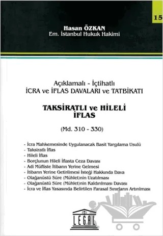 Taksiratlı ve Hileli İflas - Seri 15 – Hasan Özkan – Legal Yayıncılık kitap kapağı
