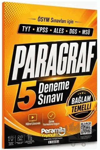YKS TYT KPSS ALES DGS MSÜ Paragraf 5 Deneme Çözümlü – Kolektif – Peramila Yayıncılık kitap kapağı