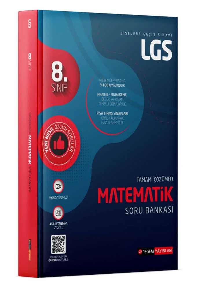 LGS Matematik Tamamı Çözümlü Soru Bankası – Komisyon – Pegem Akademi Yayıncılık kitap kapağı