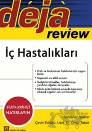 Deja Review - İç Hastalıkları – Sarvenaz S. Saadat – İstanbul Tıp Kitabevi kitap kapağı