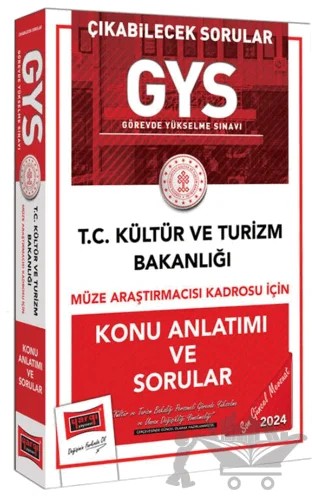 2024 GYS T.C Kültür ve Turizm Bakanlığı Müze Araştırmacısı Kadrosu İçin Konu Anlatımı ve Sorular – Kolektif – Yargı Yayınevi kitap kapağı