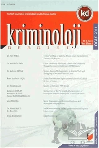 Kriminoloji Dergisi Ocak 2011 Yıl: 3 Sayı: 1 – Adalet Yayınevi kitap kapağı