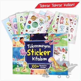 Tükenmeyen Sticker Kitabım (100+ Tekrar Tekrar Kullanılabilen Sticker) – Kolektif – Yükselen Zeka Yayınları kitap kapağı