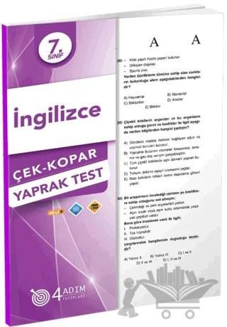 7. Sınıf İngilizce Çek Kopar Yaprak Test – Kolektif – 4 Adım Yayınları kitap kapağı