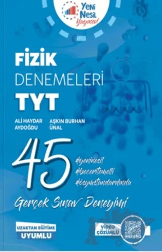 TYT Fizik 45 Deneme Sınavı – Aşkın Burhan, Ali Haydar – Yeni Nesil Yayınevi kitap kapağı