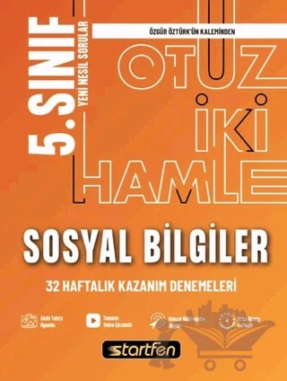 5. Sınıf Sosyal Bilgiler 32 Haftalık Kazanım Denemeleri – Kolektif – Startfen Yayınları kitap kapağı
