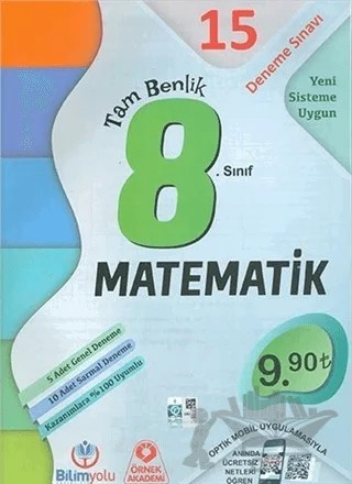8. Sınıf Matematik Tam Benlik 15 Deneme Sınavı – Kolektif – Bilimyolu Yayıncılık kitap kapağı