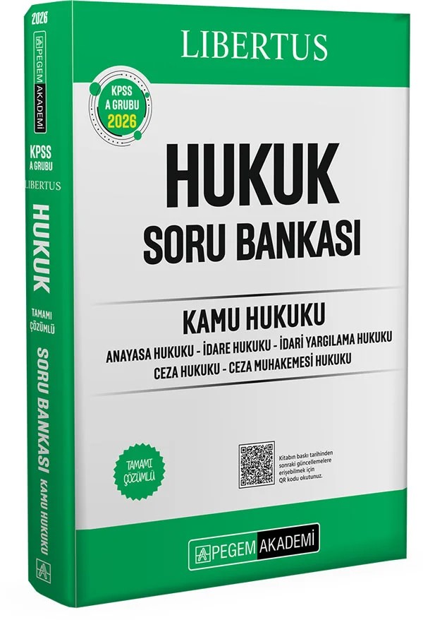 2026 KPSS A Grubu Hukuk Tamamı Çözümlü Soru Bankası-Kamu Hukuku – Kamu Hukuku – Pegem Akademi Yayıncılık kitap kapağı