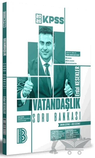 2026 KPSS Vatandaşlık Tamamı Video Çözümlü Soru Bankası – Erdal Kesekler – Benim Hocam Yayınları kitap kapağı