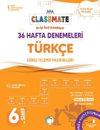 6. Sınıf Classmate 36 Hafta Denemeleri Türkçe – Kolektif – Okyanus Yayınları kitap kapağı