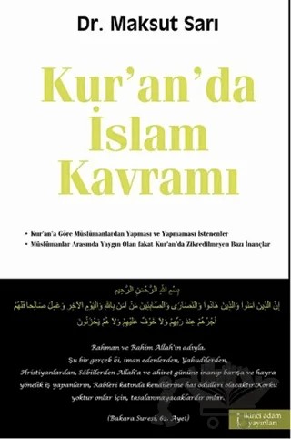 Kur’an’da İslam Kavramı – Maksut Sarı – İkinci Adam Yayınları kitap kapağı