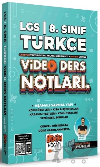 2022 LGS 8. Sınıf Türkçe Video Ders Notları (Konu Anlatımı) – Haluk Seyit – Benim Hocam Yayınları kitap kapağı
