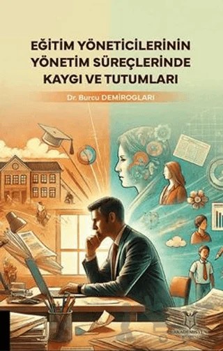 Eğitim Yöneticilerinin Yönetim Süreçlerinde Kaygı ve Tutumları – Burcu Demirogları – Akademisyen Kitabevi kitap kapağı