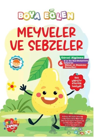 Boya Eğlen – Meyveler ve Sebzeler – Abdullah Karaca – Boyama Zamanı kitap kapağı