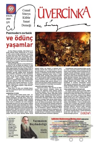 Üvercinka Dergisi Sayı: 59 Eylül 2019 – Üvercinka Dergisi kitap kapağı