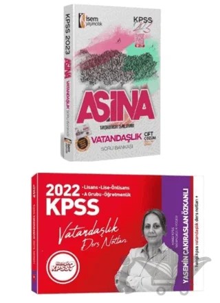 2023 KPSS Vatandaşlık Aşina Soru Bankası İsem Yayınları + Hangi KPSS Vatandaşlık Ders Notları Yasemin Özkanlı – Kolektif – Hangi KPSS Yayınları kitap kapağı