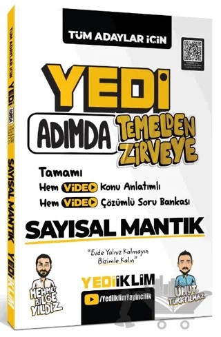 Yedi Adımda Temelden Zirveye Sayısal Mantık Video Konu Anlatımlı Video Çözümlü Soru Bankası – Umut Türkyılmaz, Mehmet Bilge Yıldız – Yediiklim Yayınları kitap kapağı