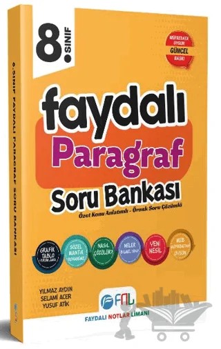 8. Sınıf Faydalı Paragraf Soru Bankası – Yılmaz Aydın, Selami Acer, Yusuf Atik – FNL Yayınları kitap kapağı