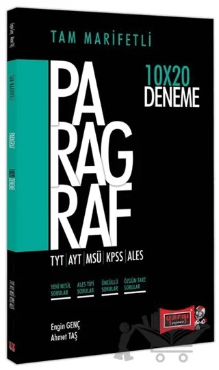 TYT AYT MSÜ KPSS ALES Paragraf Tam Marifetli 10x20 Deneme – Ahmet Taş, Engin Genç – Yargı Yayınevi kitap kapağı