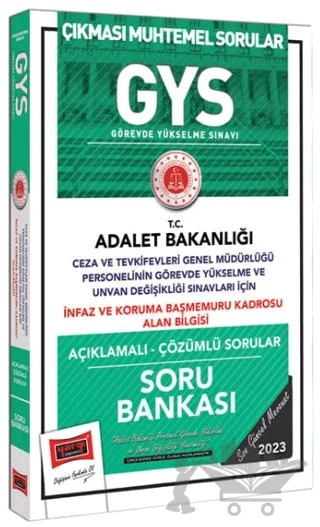 Yargı Yayınları 2023 Adalet Bakanlığı GYS Ceza ve Tevkifevleri Genel Müdürlüğü İnfaz ve Koruma Başmemuru Kadrosu Alan Bilgisi İçin Açıklamalı Soru Bankası – Kolektif – Yargı Yayınevi kitap kapağı