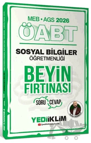 2026 MEB AGS ÖABT Sosyal Bilgiler Öğretmenliği Beyin Fırtınası Soru Cevap – Yasin Korkut – Yediiklim Yayınları kitap kapağı