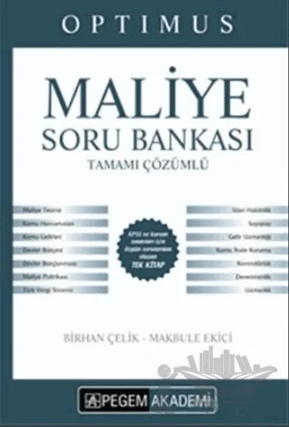 2018 KPSS A Grubu Optimus Maliye Tamamı Çözümlü Soru Bankası – Kolektif – Pegem Akademi Yayıncılık kitap kapağı