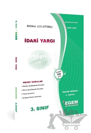 İdari Yargı Bahar Dönemi Konu Anlatımlı Soru Bankası 6. Yarıyıl - 3352 – Kolektif – Egem Eğitim Yayınları kitap kapağı