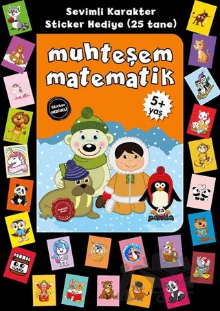 Stickerlı 5+ Yaş Muhteşem Matematik – Pedagog Afife Çoruk – Beyaz Panda Yayınları kitap kapağı