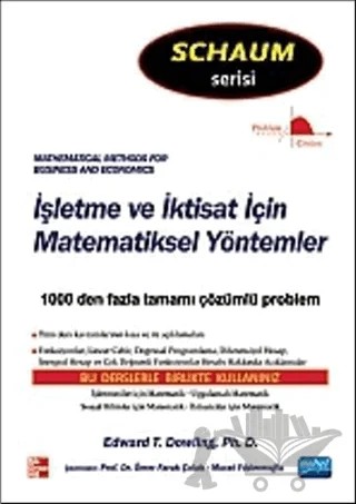 İşletme Ve İktisat İçin Matematiksel Yöntemler – Edward T. Dowlıng, Mc Grew Hill – Nobel Akademik Yayıncılık kitap kapağı