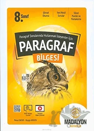 8. Sınıf Paragraf Bilgesi – Duygu Akkaya, Mesut Bayar – Madalyon Yayınları kitap kapağı
