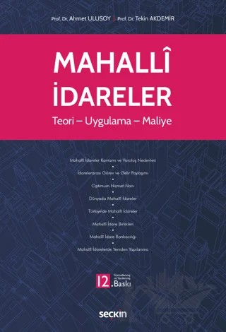 Mahalli İdareler – Ahmet Ulusoy, Tekin AKDEMİR – Seçkin Yayıncılık kitap kapağı