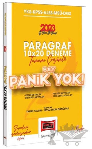 Yargı Yayınları 2023 KPSS-YKS-ALES-DGS-MSÜ Panik Yok Tamamı Çözümlü 10x20 Paragraf Deneme – Kolektif – Yargı Yayınevi kitap kapağı