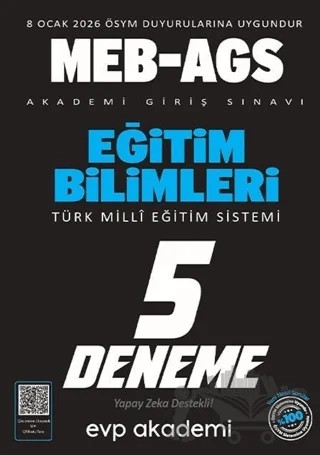 2026 MEB AGS Eğitim Bilimleri Türk Milli Eğitim Sistemi 5 Deneme – Kolektif – EVP Akademi kitap kapağı