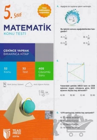 5. Sınıf Matematik Konu Testi – Kolektif – Teas Press kitap kapağı