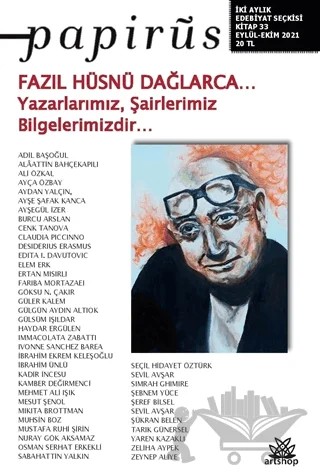 Papirüs İki Aylık Edebiyat Seçkisi Kitap: 33 Eylül-Ekim 2021 – Artshop Yayıncılık kitap kapağı