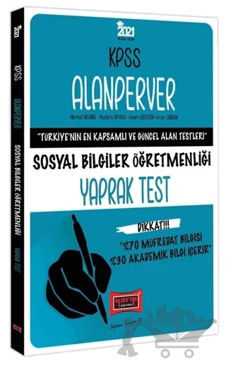 2021 KPSS ÖABT Alanperver Sosyal Bilgiler Öğretmenliği Yaprak Test – Kolektif – Yargı Yayınevi kitap kapağı