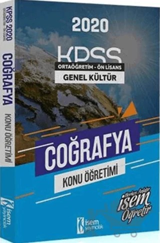 2020 KPSS Ortaöğretim Ön Lisans Coğrafya Konu Öğretimi – Kolektif – İSEM Yayıncılık kitap kapağı
